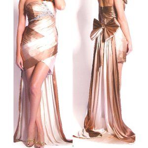 Women Fabulous High Low Gown Sweetheart Bodice Evening Dinner Party Dress new